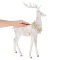 Estatueta decorativa de veado com decoração de pinha para decoração de inverno, 49 cm | Floristik24.pt