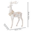 Estatueta decorativa de veado com decoração de pinha para decoração de inverno, 49 cm | Floristik24.pt