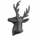 Floristik24 Busto decorativo de rena metal preto 8cm × 4,8cm 8uds