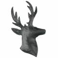 Floristik24 Busto decorativo de rena metal preto 8cm × 4,8cm 8uds
