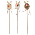Prendedores de Natal Decorativos com Pompons em Formato de Rena, 24cm, 12 unidades | Floristik24.pt