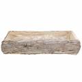 Floristik24 Caixa de plantador de madeira lavada de branco 45 × 19cm Alt.10cm