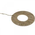 Floristik24 Anel coberto, decoração de verão, anel decorativo para pendurar, cores naturais estilo boho, prata Ø29,5cm
