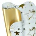 Floristik24 Punho Rondella com motivo de Natal em ouro branco 60cm 50p
