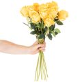 Rosa artificial com haste longa, flor artificial, 62 cm, 12 peças | Floristik24.pt