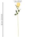 Rosa artificial com haste longa, flor artificial, 62 cm, 12 peças | Floristik24.pt