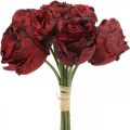 Floristik24 Rosas artificiais vermelhas, flores de seda, buquê de rosas L23cm 8pcs
