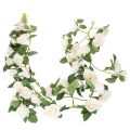 Floristik24 Guirlanda de rosas artificiais com flores brancas para decoração, 170 cm
