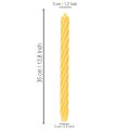 Velas rústicas torcidas, velas altas e cônicas, amarelo sólido, 350/28 mm, conjunto de 4 peças. | Floristik24.pt