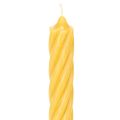 Velas rústicas torcidas, velas altas e cônicas, amarelo sólido, 350/28 mm, conjunto de 4 peças. | Floristik24.pt