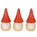 Miniaturas de Gnomo Decorativas com Amanita Muscaria para Mesa, 10cm, 6 peças | Floristik24.pt