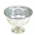 Floristik24 Taça de vidro com pé shabby chic decoração em vidro champanhe Ø17cm H13cm