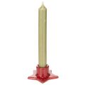Castiçal em formato de estrela para velas finas, Advento e Natal, 8 cm, 2 peças | Floristik24.pt