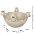 Castiçal com 4 suportes, coroa do Advento moderna, bege, 15 cm | Floristik24.pt