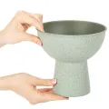 Vaso redondo moderno com base alta, 18 cm | Floristik24.pt