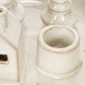 Castiçal decorativo de cerâmica com casa e árvores, 16 cm | Floristik24.pt
