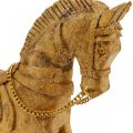 Floristik24 Figura decorativa cavalo de balanço madeira Natal dourado, glitter 28 × 38 × 9,5cm