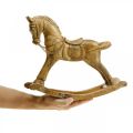 Floristik24 Figura decorativa cavalo de balanço madeira Natal dourado, glitter 28 × 38 × 9,5cm