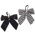 Floristik24 Laço de tecido com broche e gancho, xadrez, 24 cm, 2 peças