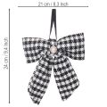 Laço de tecido com broche e gancho, xadrez, 24 cm, 2 peças | Floristik24.pt