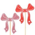 Floristik24 Enfeites decorativos em forma de laço com flores, 32 cm, pacote com 12 unidades.