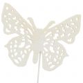 Floristik24 Flor plug borboleta branca 26cm 15pcs