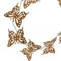 Floristik24 Decoração de borboleta, decoração de primavera para pendurar, anel de grinalda, pátina Ø30cm 2pcs