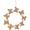 Floristik24 Decoração de borboleta, decoração de primavera para pendurar, anel de grinalda, pátina Ø30cm 2pcs