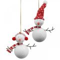 Floristik24 Boneco de neve de decorações para árvores de Natal para pendurar metal 8,5 / 13 cm 4 unidades