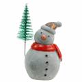 Floristik24 Boneco de neve de Natal com abeto cinza concreto, colorido 9cm - 11cm 4pcs
