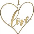 Floristik24 Lettering Love coração deco metal dourado para pendurar 27cm