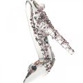 Floristik24 Sapato decorativo brilhante, decoração de árvore, sapato de conto de fadas, plástico rosa H10cm