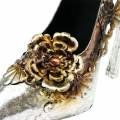 Floristik24 Sapato decorativo para plantação de sapato prateado brilhante 26cm x 11cm Alt.30cm