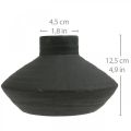 Floristik24 Vaso de cerâmica preta vaso decorativo plano bulboso H12.5cm