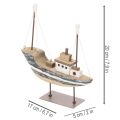 Decoração de navio, estilo marítimo, madeira com suporte, 20 cm | Floristik24.pt