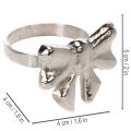 Porta-guardanapo em forma de laço, metal, prata brilhante, 5 cm, conjunto com 4 peças | Floristik24.pt