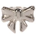 Porta-guardanapo em forma de laço, metal, prata brilhante, 5 cm, conjunto com 4 peças | Floristik24.pt