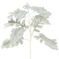 Floristik24 Ramo artificial de Senecio, folha de prata, trabalhado com detalhes minuciosos, 45 cm, 3 peças