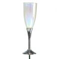 Floristik24 Tampa de vidro champanhe decoração de véspera de ano novo prata 7.5cm L27cm 12pcs