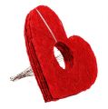 Floristik24 Bracelete coração sisal 25cm vermelho 10pcs