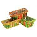 Floristik24 Conjunto de cesta de chips, quadrado, multicolorido 12pcs 20cm x 11cm