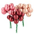Floristik24 Enfeites de Natal em arame, conjunto de mini frutinhas brilhantes espelhadas, 20 mm, 140 peças