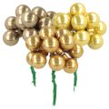 Floristik24 Mini enfeites de Natal em arame, frutinhas espelhadas, brilhantes, 20 mm, 140 peças