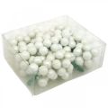 Floristik24 Mini bolas de Natal marmoreado branco com bagas espelhadas Ø25mm 140p