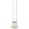 Floristik24 Castiçal moderno para vela cônica com base e cilindro de vidro, 31 cm