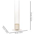 Castiçal moderno para vela cônica com base e cilindro de vidro, 31 cm | Floristik24.pt