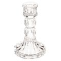 Floristik24 Castiçal transparente, design clássico, decoração de mesa, 12 cm, 2 peças