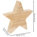 Castiçal rústico de madeira em formato de estrela para velas finas, 16 cm | Floristik24.pt