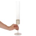 Castiçal cilíndrico moderno de vidro com 45 cm | Floristik24.pt