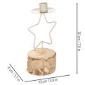 Castiçal em formato de estrela com base de madeira para vela de 20 cm. | Floristik24.pt